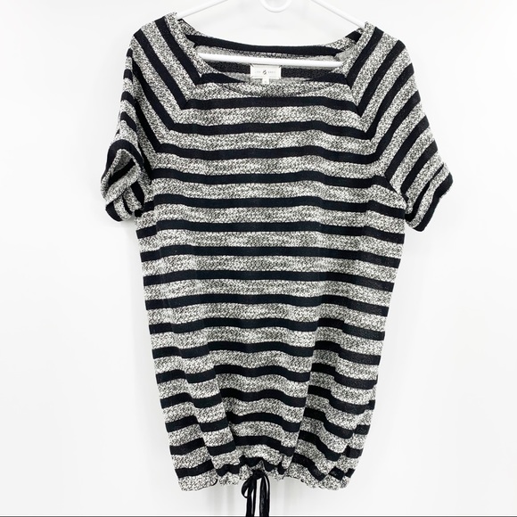 Lou & Grey Tops - Lou & Grey Stripe Drawstring Waist Top Blouse
